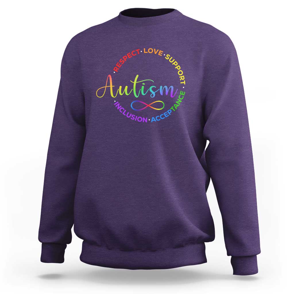 Autism Acceptance Sweatshirt Respect Love Support Autism Awareness Month