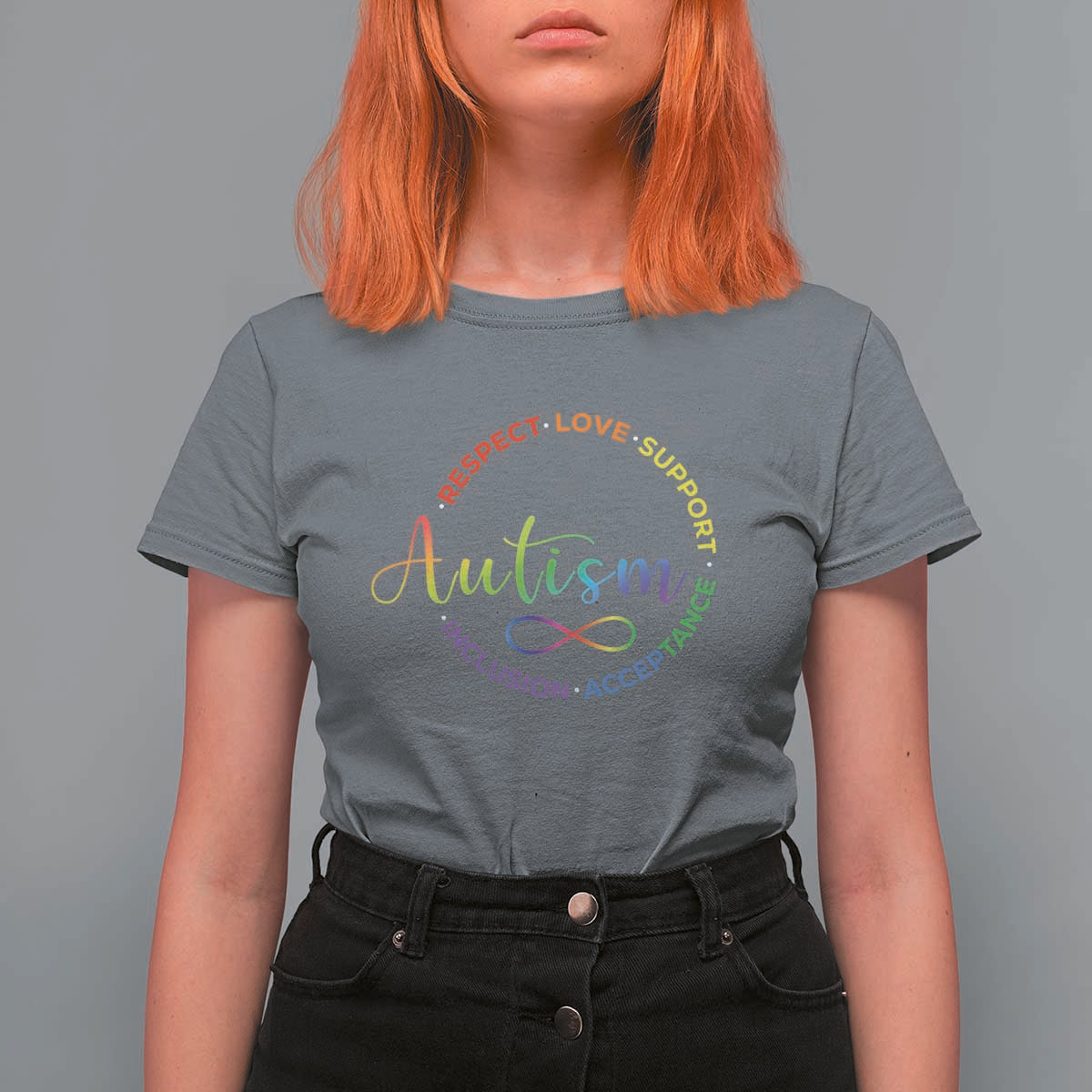 Autism Acceptance T Shirt For Women Respect Love Support Autism Awareness Month