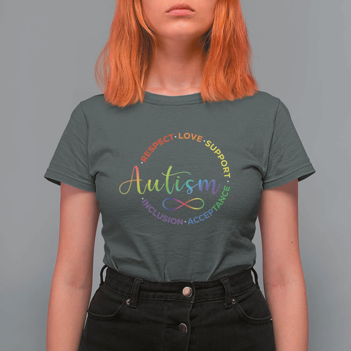 Autism Acceptance T Shirt For Women Respect Love Support Autism Awareness Month