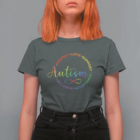Autism Acceptance T Shirt For Women Respect Love Support Autism Awareness Month