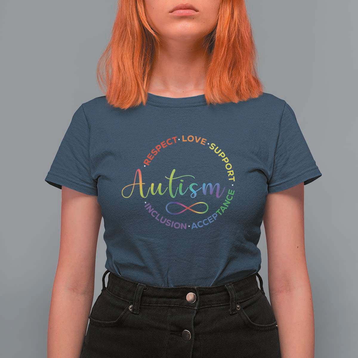 Autism Acceptance T Shirt For Women Respect Love Support Autism Awareness Month