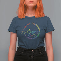 Autism Acceptance T Shirt For Women Respect Love Support Autism Awareness Month