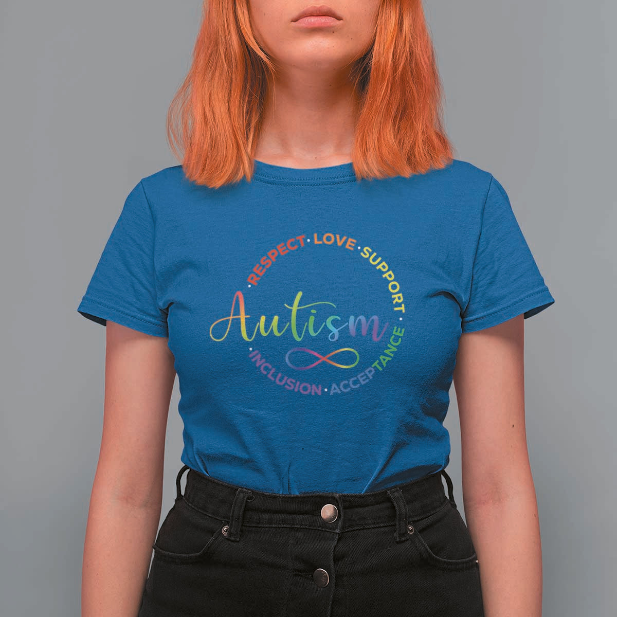 Autism Acceptance T Shirt For Women Respect Love Support Autism Awareness Month