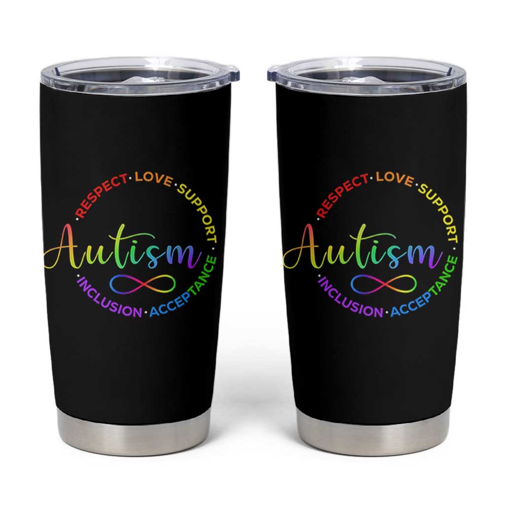 Autism Acceptance Tumbler Cup Respect Love Support Autism Awareness Month