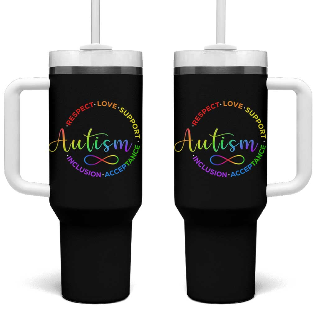 Autism Acceptance Tumbler With Handle Respect Love Support Autism Awareness Month