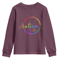 Autism Acceptance Youth Sweatshirt Respect Love Support Autism Awareness Month