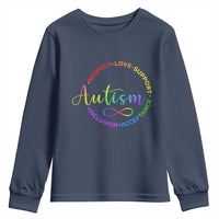 Autism Acceptance Youth Sweatshirt Respect Love Support Autism Awareness Month