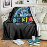 Autism Acceptance Throw Blanket Rainbow in April We Wear Blue Ribbon Autism