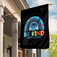 Autism Acceptance Garden Flag Rainbow in April We Wear Blue Ribbon Autism