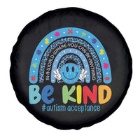 Autism Acceptance Spare Tire Cover Rainbow in April We Wear Blue Ribbon Autism