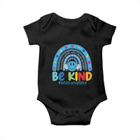 Autism Acceptance Baby Onesie Rainbow in April We Wear Blue Ribbon Autism