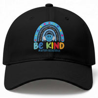 Autism Acceptance Baseball Cap Rainbow in April We Wear Blue Ribbon Autism