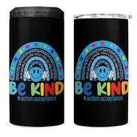 Autism Acceptance 4 in 1 Can Cooler Tumbler Rainbow in April We Wear Blue Ribbon Autism