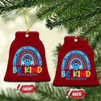 Autism Acceptance Ceramic Ornament Rainbow in April We Wear Blue Ribbon Autism