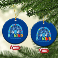 Autism Acceptance Ceramic Ornament Rainbow in April We Wear Blue Ribbon Autism