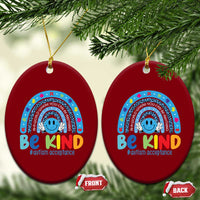 Autism Acceptance Ceramic Ornament Rainbow in April We Wear Blue Ribbon Autism