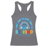 Autism Acceptance Racerback Tank Top Rainbow in April We Wear Blue Ribbon Autism