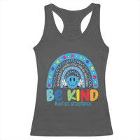 Autism Acceptance Racerback Tank Top Rainbow in April We Wear Blue Ribbon Autism