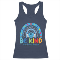 Autism Acceptance Racerback Tank Top Rainbow in April We Wear Blue Ribbon Autism