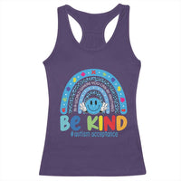 Autism Acceptance Racerback Tank Top Rainbow in April We Wear Blue Ribbon Autism