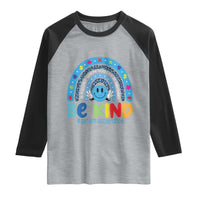 Autism Acceptance Raglan Shirt Rainbow in April We Wear Blue Ribbon Autism