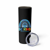 Autism Acceptance Skinny Tumbler Rainbow in April We Wear Blue Ribbon Autism