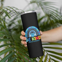 Autism Acceptance Skinny Tumbler Rainbow in April We Wear Blue Ribbon Autism