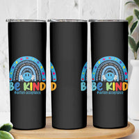 Autism Acceptance Skinny Tumbler Rainbow in April We Wear Blue Ribbon Autism