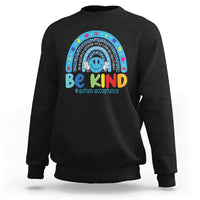 Autism Acceptance Sweatshirt Rainbow in April We Wear Blue Ribbon Autism
