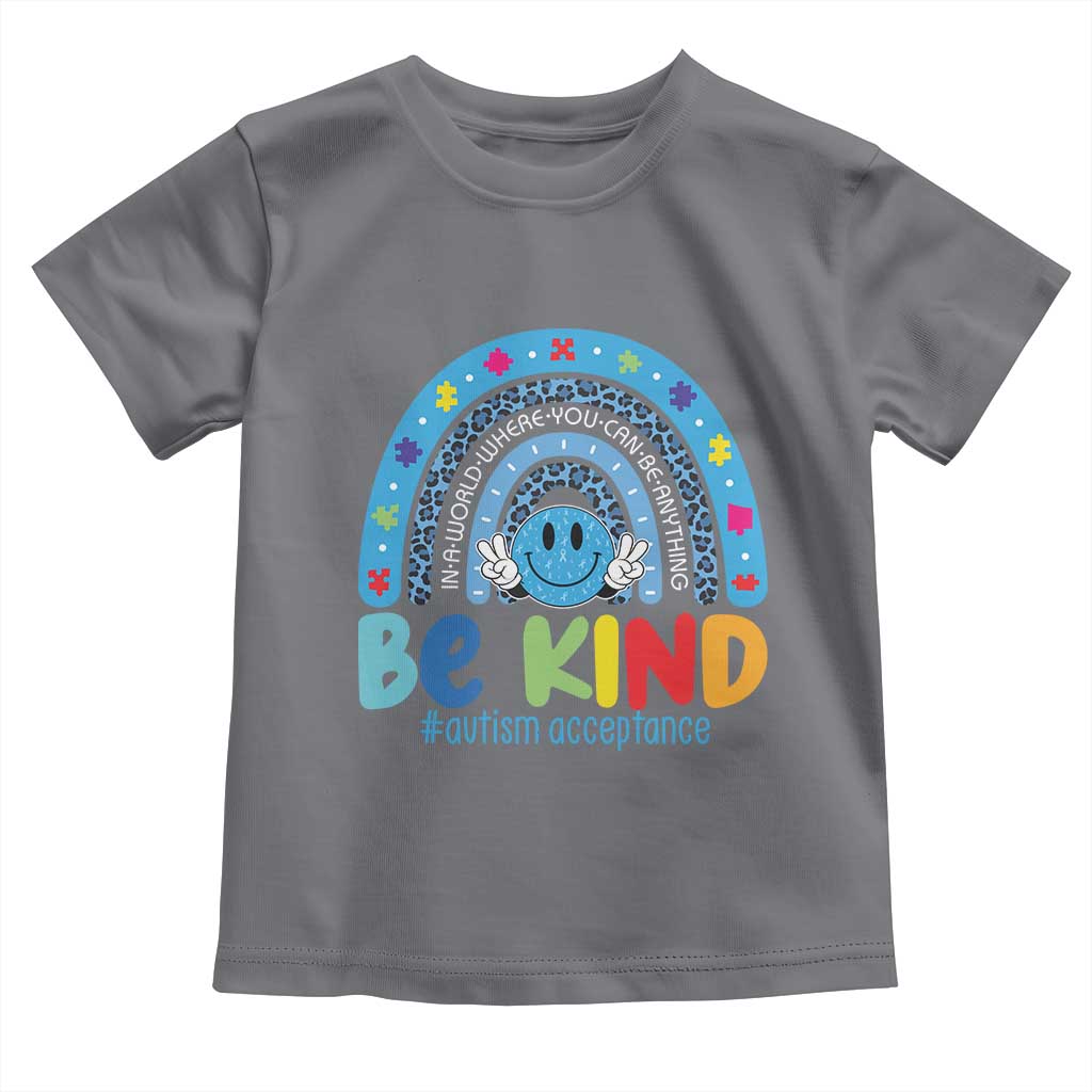 Autism Acceptance Toddler T Shirt Rainbow in April We Wear Blue Ribbon Autism