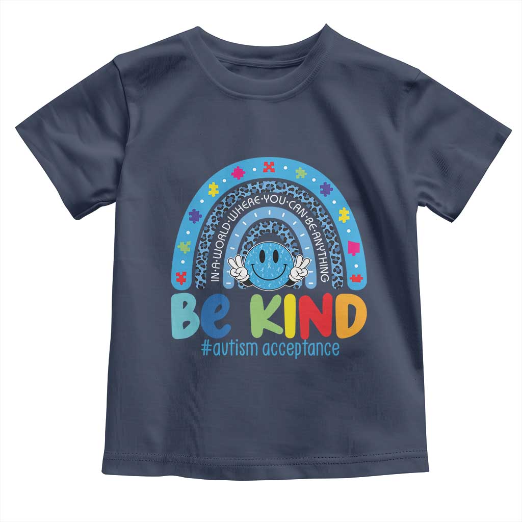 Autism Acceptance Toddler T Shirt Rainbow in April We Wear Blue Ribbon Autism