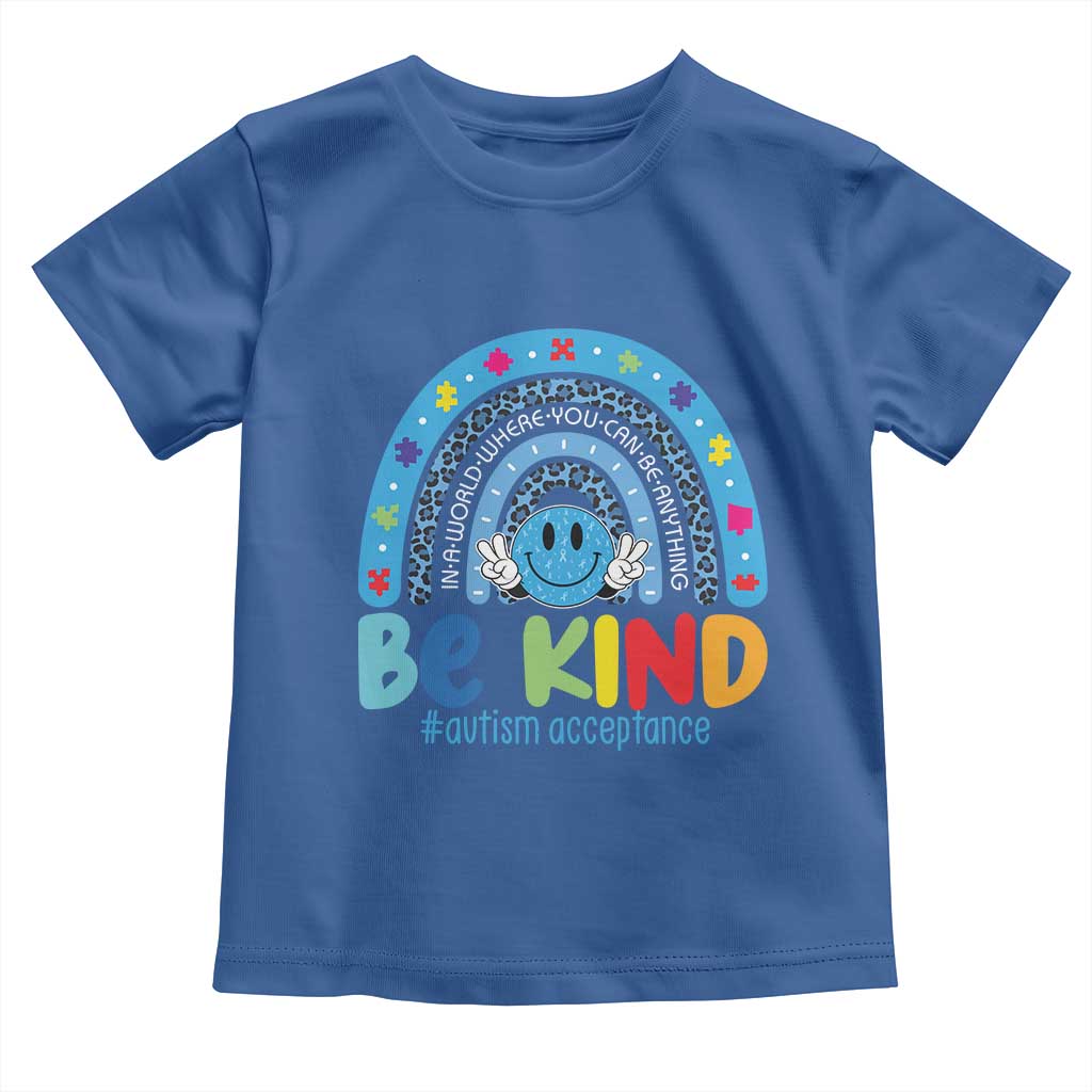 Autism Acceptance Toddler T Shirt Rainbow in April We Wear Blue Ribbon Autism