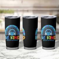 Autism Acceptance Tumbler Cup Rainbow in April We Wear Blue Ribbon Autism