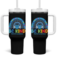 Autism Acceptance Tumbler With Handle Rainbow in April We Wear Blue Ribbon Autism