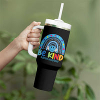 Autism Acceptance Tumbler With Handle Rainbow in April We Wear Blue Ribbon Autism