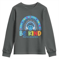 Autism Acceptance Youth Sweatshirt Rainbow in April We Wear Blue Ribbon Autism