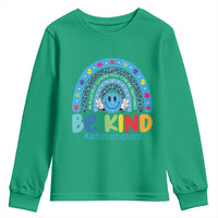 Autism Acceptance Youth Sweatshirt Rainbow in April We Wear Blue Ribbon Autism