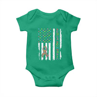 Autism Acceptance Baby Onesie American Flag Neurodivergent Support Ribbon Puzzle