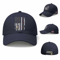 Autism Acceptance Baseball Cap American Flag Neurodivergent Support Ribbon Puzzle