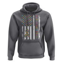 Autism Acceptance Hoodie American Flag Neurodivergent Support Ribbon Puzzle