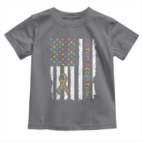 Autism Acceptance Toddler T Shirt American Flag Neurodivergent Support Ribbon Puzzle