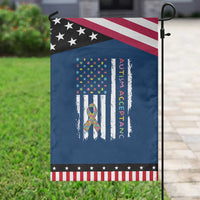 Autism Acceptance Garden Flag American Flag Neurodivergent Support Ribbon Puzzle