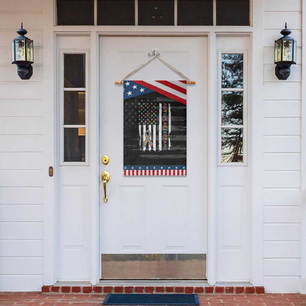 Autism Acceptance Garden Flag American Flag Neurodivergent Support Ribbon Puzzle