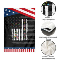 Autism Acceptance Garden Flag American Flag Neurodivergent Support Ribbon Puzzle