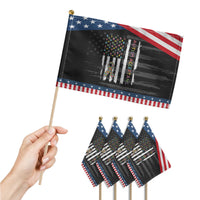 Autism Acceptance Patriotic Handheld Flag American Flag Neurodivergent Support Ribbon Puzzle