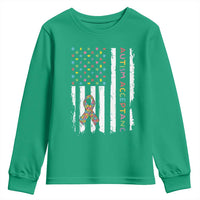Autism Acceptance Youth Sweatshirt American Flag Neurodivergent Support Ribbon Puzzle