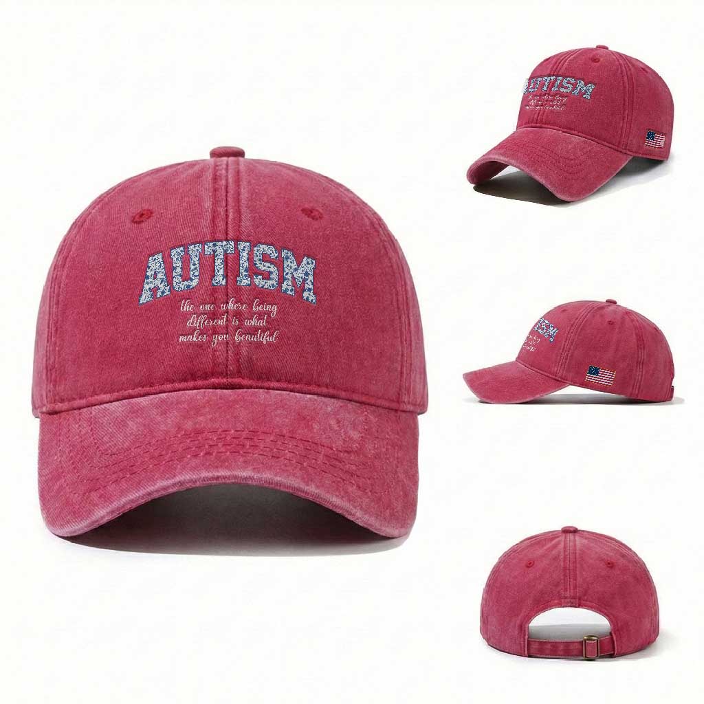 Autism Acceptance Washed Cotton Baseball Cap Autistic Acceptance Inspirational