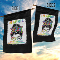 Autism Acceptance Garden Flag Neurodivergent Support Messy Bun Ribbon Puzzle
