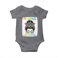 Autism Acceptance Baby Onesie Neurodivergent Support Messy Bun Ribbon Puzzle