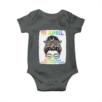 Autism Acceptance Baby Onesie Neurodivergent Support Messy Bun Ribbon Puzzle